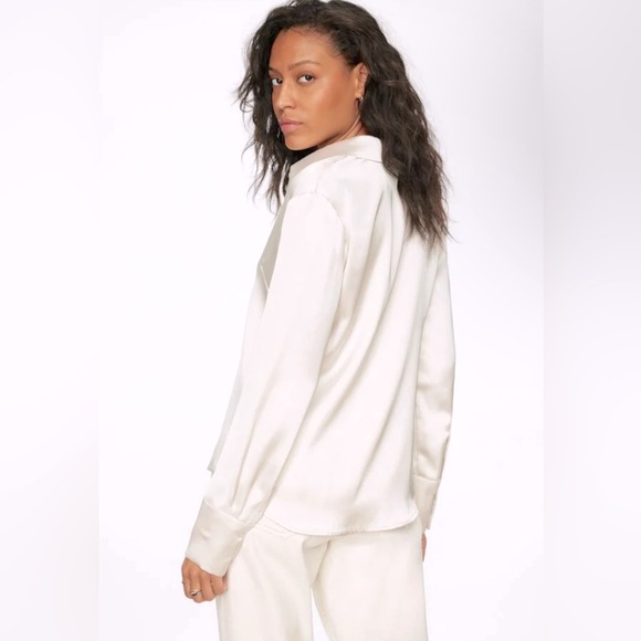 Slightly Used Slim Satin Button Up Shirt from Dynamite - Picture 2 of 2